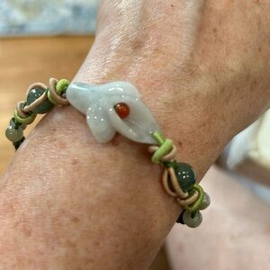 Rope and stone orchid bracelet